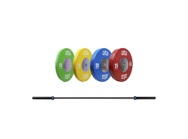 Vektsett ata Competition 140 kg+15kg Bar 2 av hver | 10-15-20-25 kg 