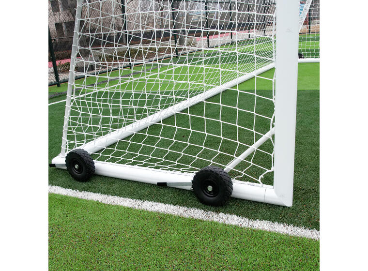 Fotballmål  5er| Løftehjul 3x2 m | Hvitt | Rund profil | Nett 