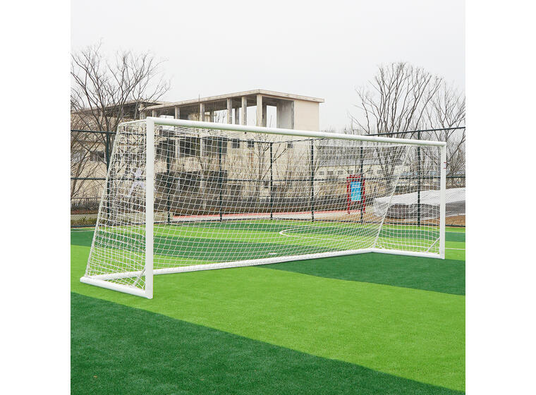 Fotballmål 11er | Løftehjul Hvitt | Rund profil  | 7,32x2,44 m 