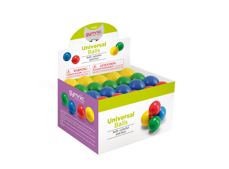 Freeball 6,5 cm - ass.farger 24 stk. | Lett gummiball | Lateksfri 
