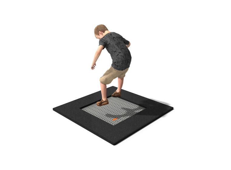 Nedfelt trampoline Buglo 136x136 cm Til offentlige lekeplasser 