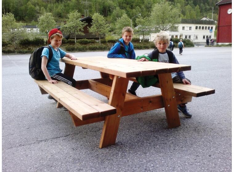 Utemøbel - Benkebord 3 meter 3 m | Rastebord i norsk kvalitet 