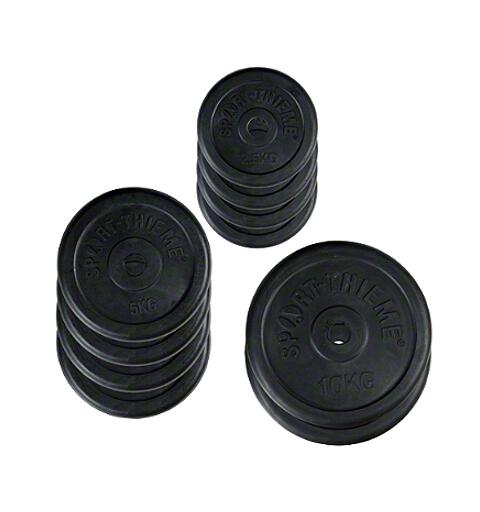 Vektpakke Gummiert 50 kg | 30mm 4x 2,5 kg | 4x 5 kg | 2 x10 kg