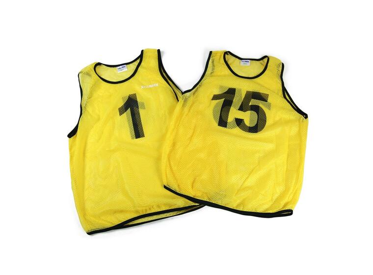 Overtrekksvester med tall 1-15 15stk | Senior | Gul 