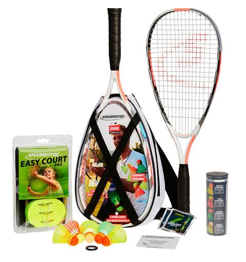 Speedminton Sett S900 2 racketer, 5 baller, banemarkering ++