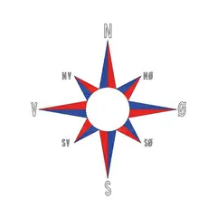Asfaltmaling Kompass med bokstaver Diameter 3 meter