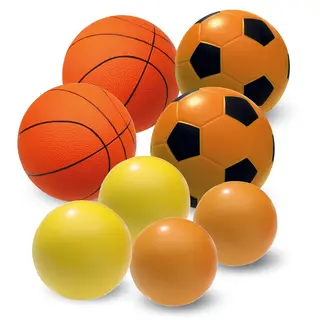 Softballer PU-skum Skole (8) 8 myke baller med ballnett