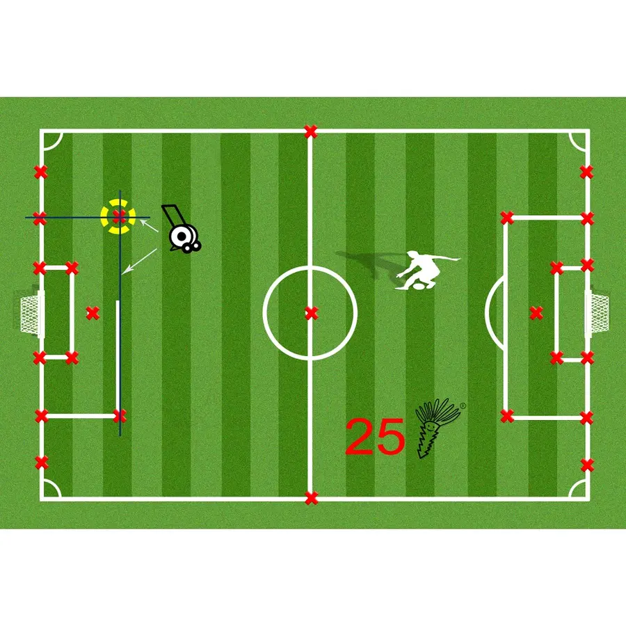 Oppmerkingssett Plifix 25 stk. Hvit Ett sett er nok til en fotballbane 