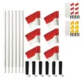 Hj&#248;rnestolper fleksible med flagg Sett med 6 stolper, flagg og bakkehylser