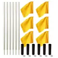 Hj&#248;rnestolper fleksible med flagg 6 hvite stolper med gule flagg