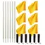 Hjørnestolper fleksible med flagg 6 hvite stolper med gule flagg 
