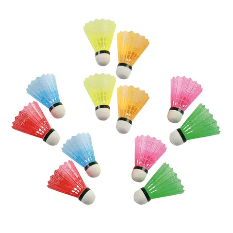 Badmintonballer med farger - 12 stk Til skole og fritidsbruk | Badminton