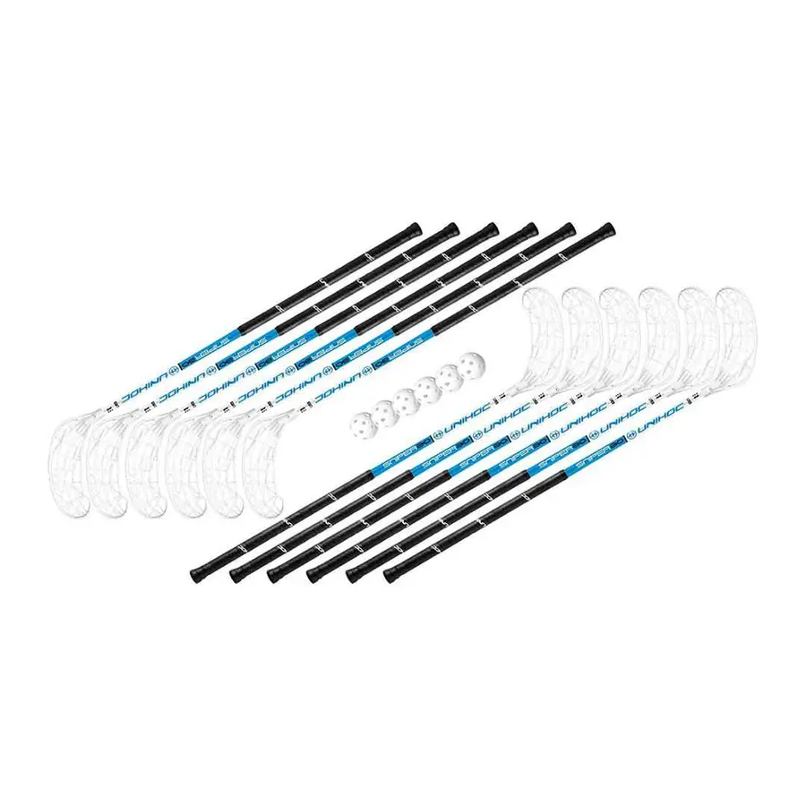Innebandysett Unihoc Sniper 96cm IFF godkjent 12 innbandykøller 6 baller 