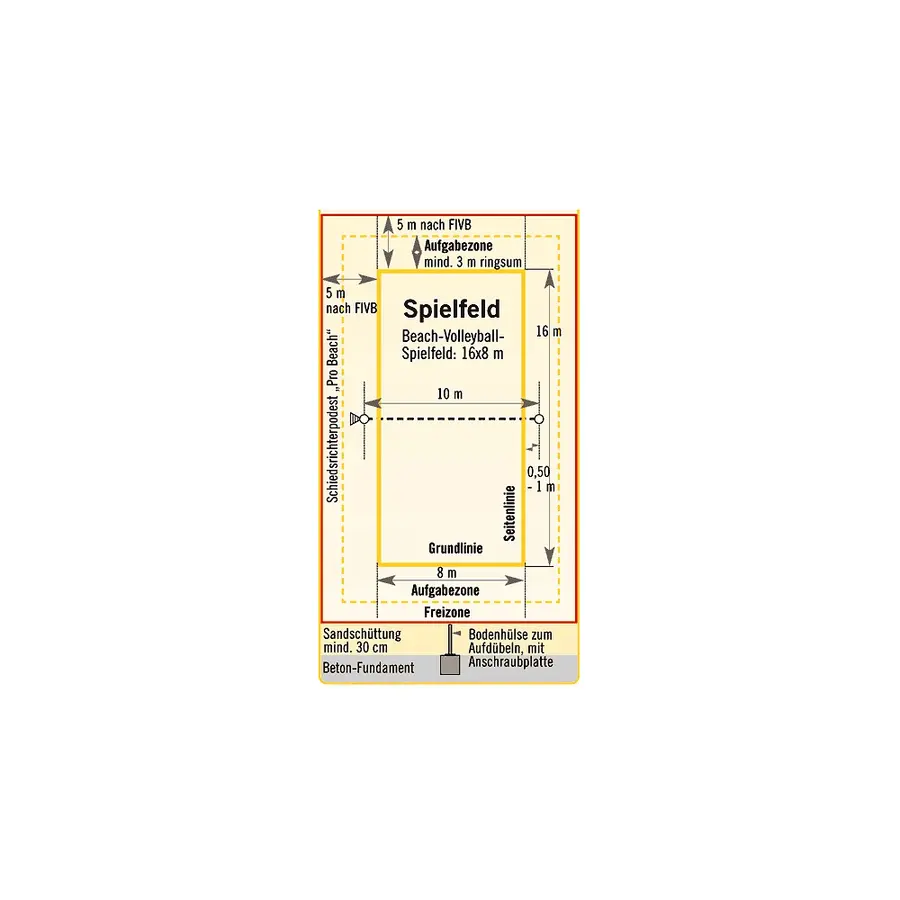 Tilbehør bakkehylse | ø83 x 360 mm til sandvolleyballstolper 