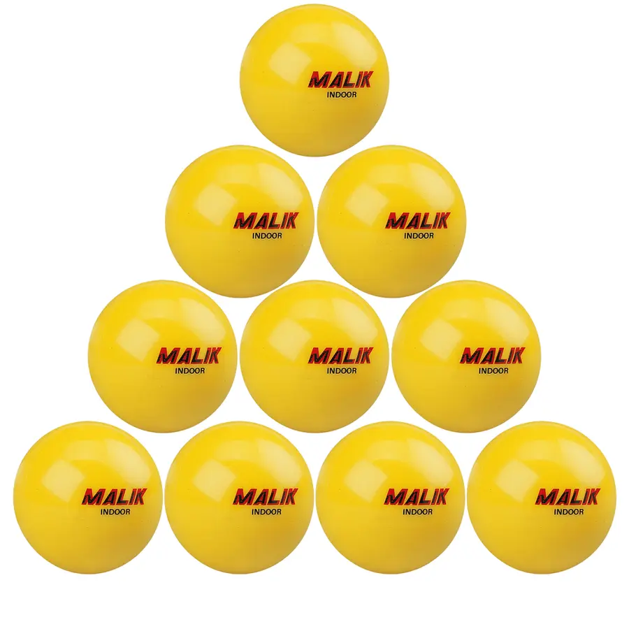 Landhockey Ball Indoor 10 stk. 70 mm | Gul | Innendørsball 