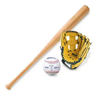 Baseball Kit Junior Balltre, ball og venstre fanghanske