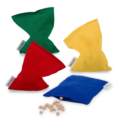 Erteposesett 4 stk. 1 ertepose i gul, rød, grønn og blå