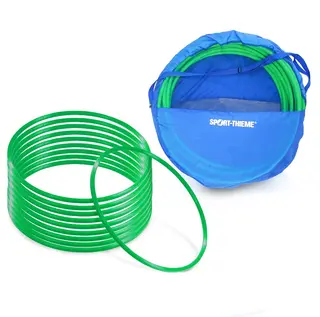 Gymnastikkringer Pvc 50 cm | Gr&#248;nn 50 cm | 10 stk med oppbevaringsbag