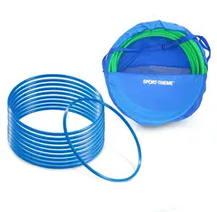 Gymnastikkringer Pvc 60 cm | Bl&#229; 60 cm | 10 stk med oppbevaringsbag