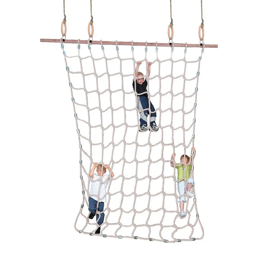 Klatrenett 2,5 x 3 m hamp Med festestang 350 cm for turnringer 