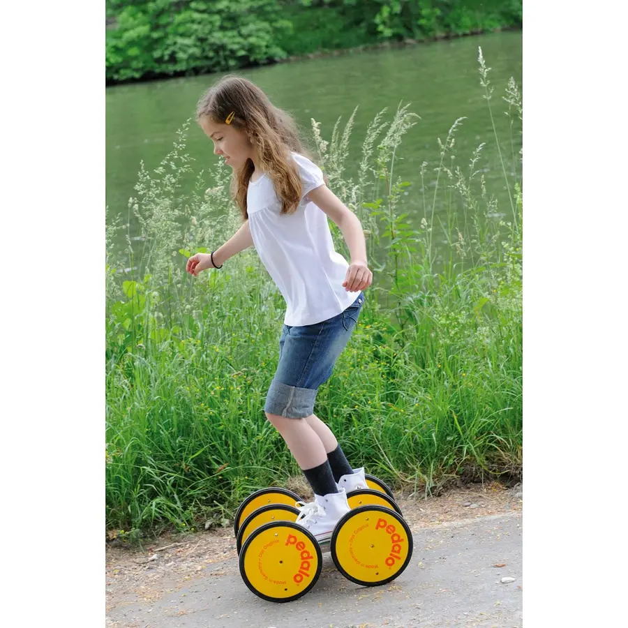 Pedalo Classic Dobbel med svarte hjul Tråbrett 