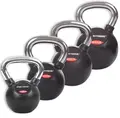 Kettlebells Gummiert Glatt kromhåndtak 4 stk | 12 til 24 kg