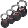 Kettlebells Gummiert Glatt kromhåndtak 4 stk | 20 til 32 kg