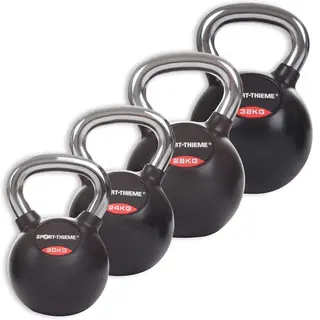 Kettlebells Gummiert Glatt kromh&#229;ndtak 4 stk | 20 til 32 kg