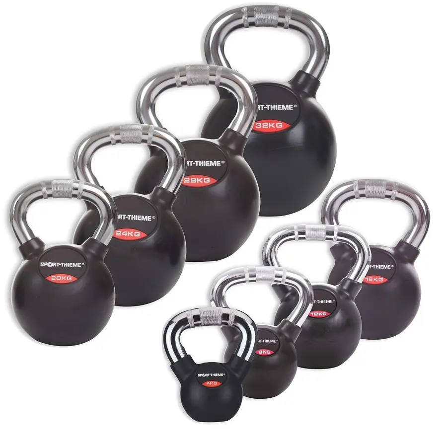 Kettlebells Gummiert Riflet Grep 8 stk | 4 til 32 kg 