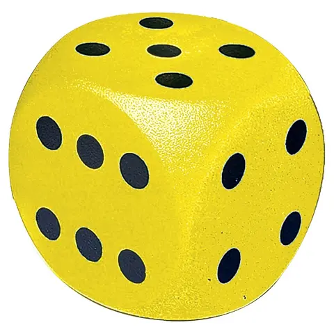 Terning Volley i skum med trekk 1 stk | gul | 16 x 16 cm