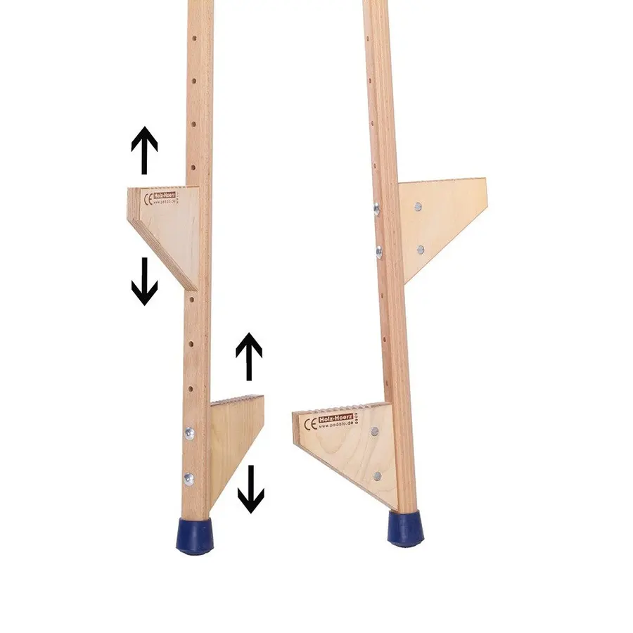 Stylter i laminert tre 170 cm, 1 par Justerbare fotstøtter 