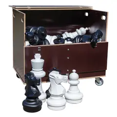 Oppbevaringsvogn til store sjakkbrikker L&#229;sbar oppbevaring 123x113 cm