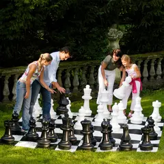 Store sjakkbrikker 64 cm 32 stk | Inne- og utebruk