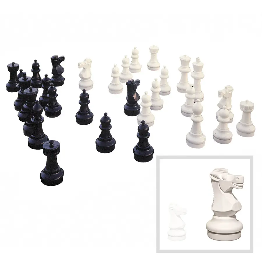Store sjakkbrikker 64 cm 32 stk | Inne- og utebruk 