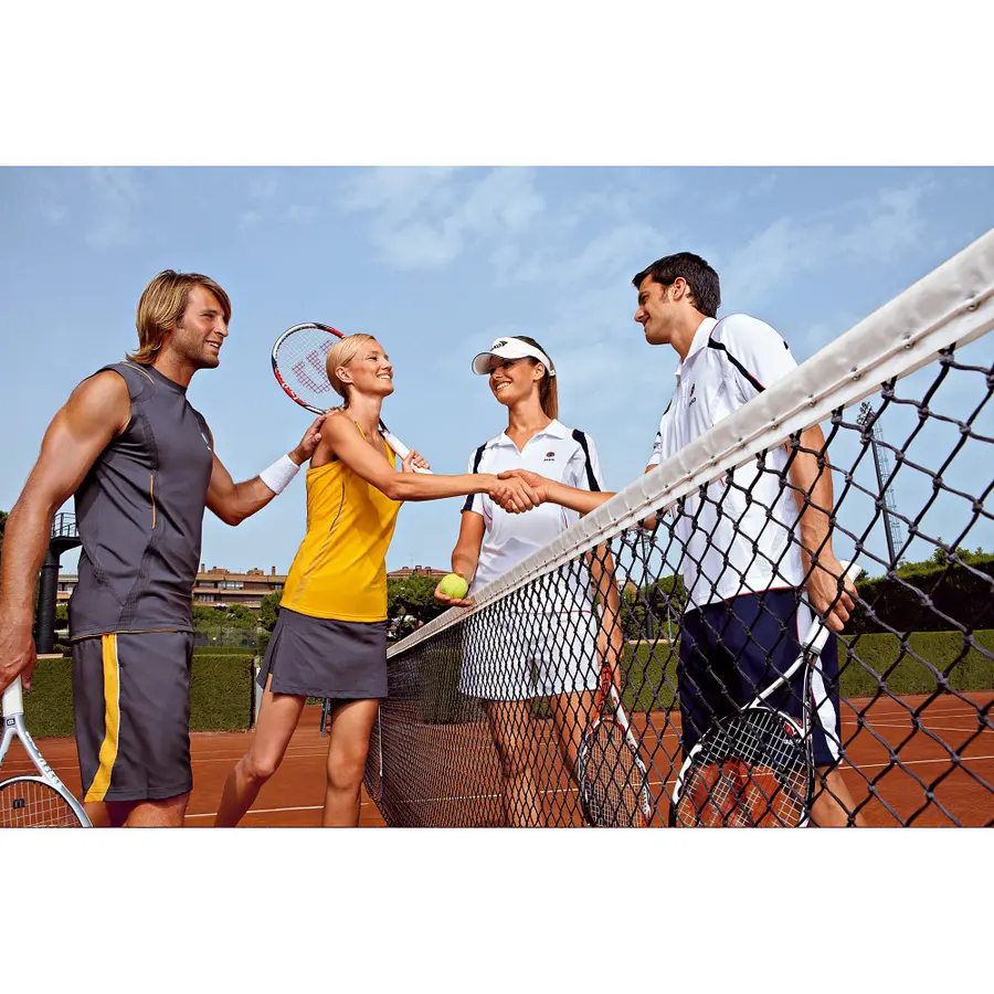 Tennisnett Court Royal Double Row 12,8 m | 6 doble maskerader | kantbånd 