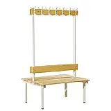 Sittebenk dobbel med knaggrekke 2m 200 x 72 x 182 cm | 28 knagger