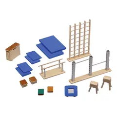 Turnhallmodell | Utvidelsessett Miniatyrsett | Mini Gymsal