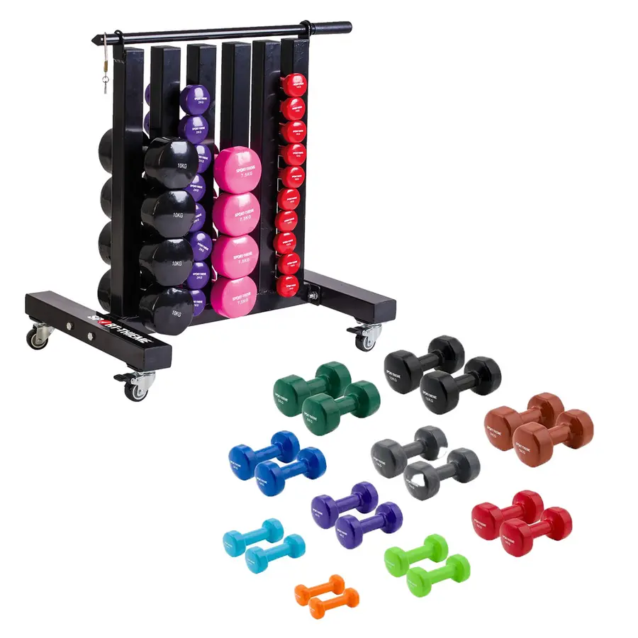 Sport-Thieme Vinyl Manual sett 1-10 kg med mobilt stativ 
