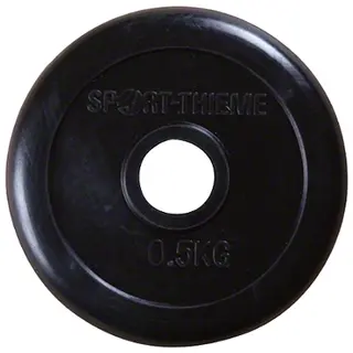 Vektskive Gummiert 0,5 kg sort Hull: 30 mm | Par | 2 stk