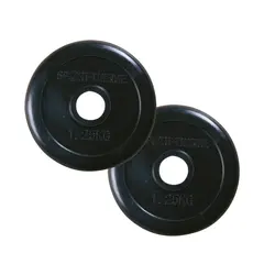 Vektskive Gummiert 1,25 kg sort Hull: 30 mm | Par | 2 stk