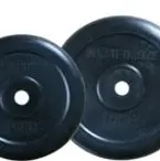Vektskive Gummiert 1,25 kg sort Hull: 30 mm
