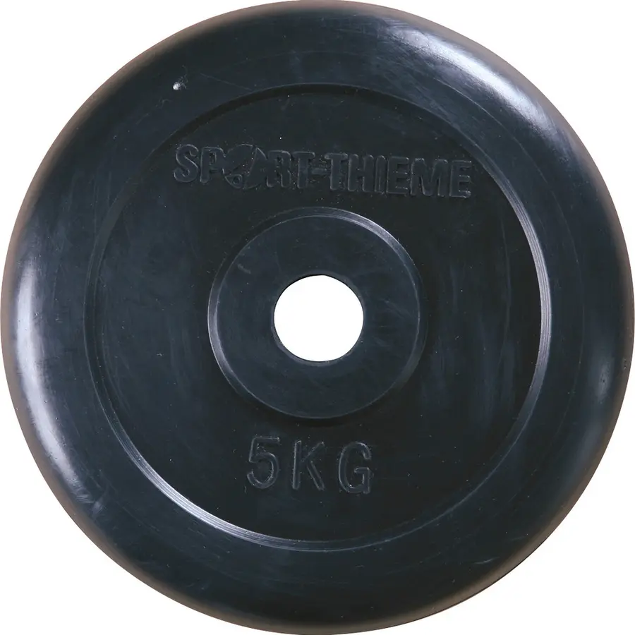 Vektskive Gummiert 5 kg sort Hull: 30 mm | Par | 2 stk 