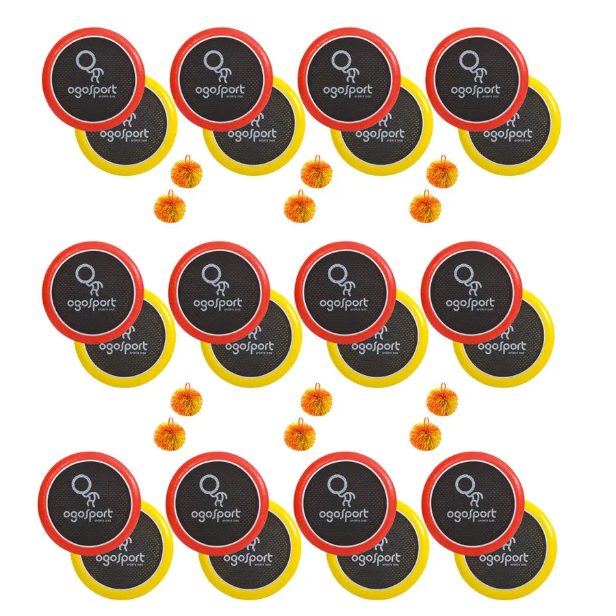 Ogo Sport Disksett - 24 plater 12 baller 12 sett | Ballspill til fritid og skole 
