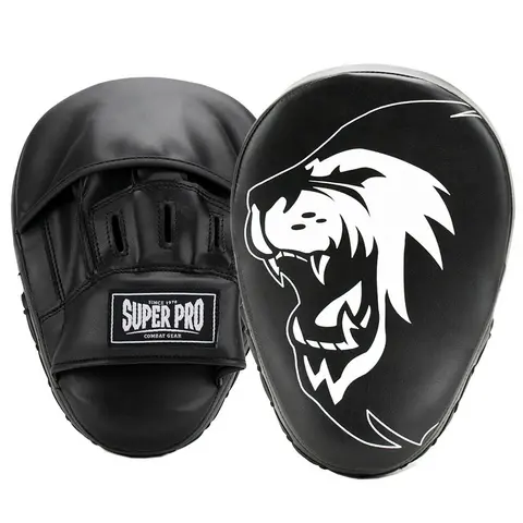 Super Pro Curved Punch Pads 1 par treningspads | svart/ hvit