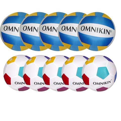 Omnikin® fotball- og volleyballpakke Pakke med 10 superlette baller