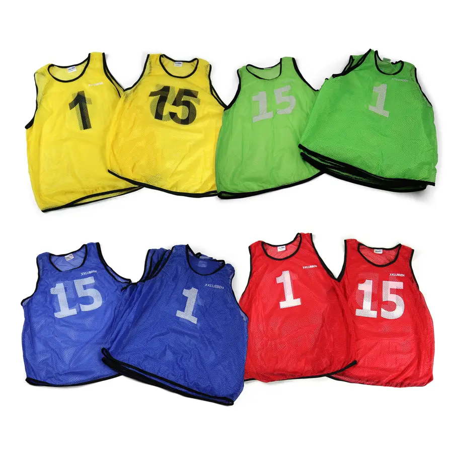 Overtrekksvester med tall 1-15 15stk | Barn | Rød 