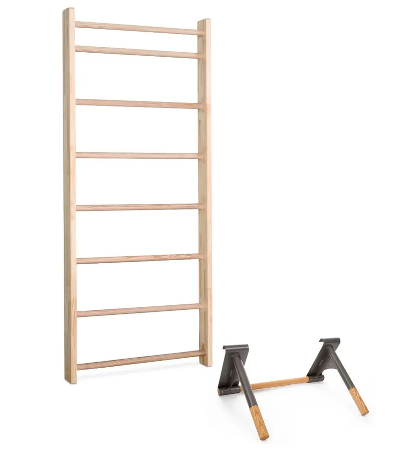 Ribbevegg med pull-up dip bar 1 seksjon | Avstand 25,2 cm | Ask 
