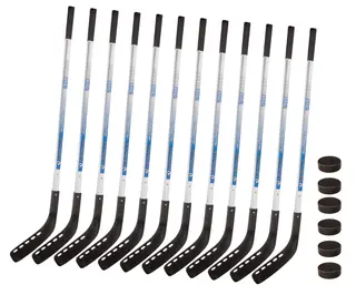 Ishockeyk&#248;ller og pucker | Barn 12 ishockeyk&#248;ller 110 cm | 6 pucker