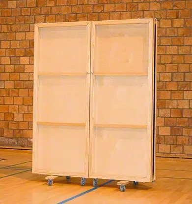 Speilvegg på hjul 300 x 180 cm 3-delt med bruddsikkert foliebelegg 