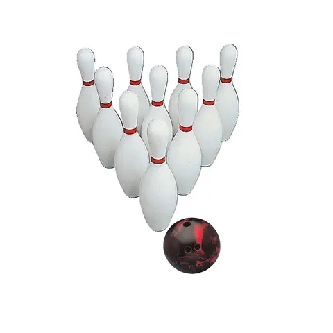 Bowlingsett med bowlingkule 10 uknuselige kjegler